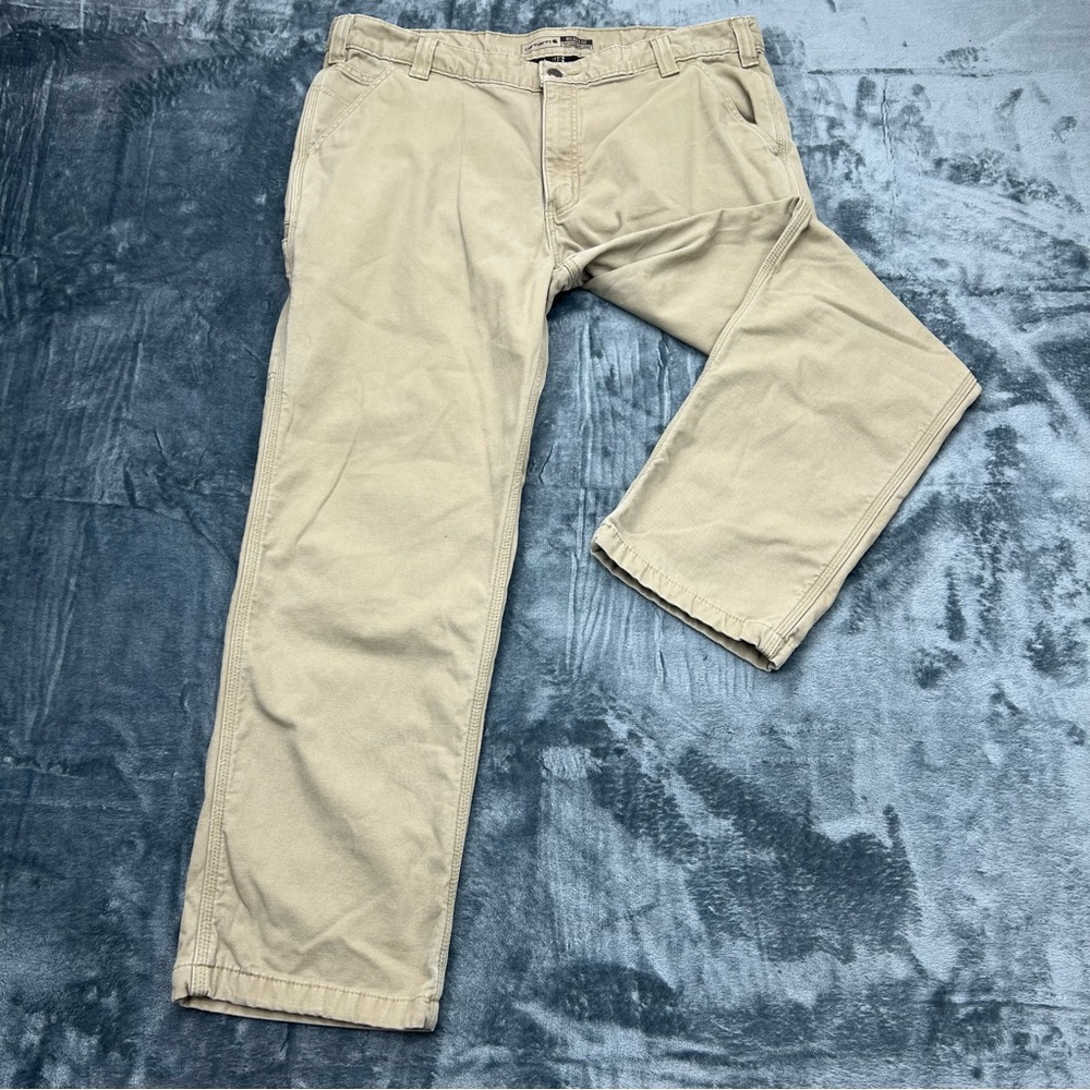 Carhartt 40X30 RIGBY Insulated Relaxed Fit‎ Tan Khaki Work Pants Men's Warm
